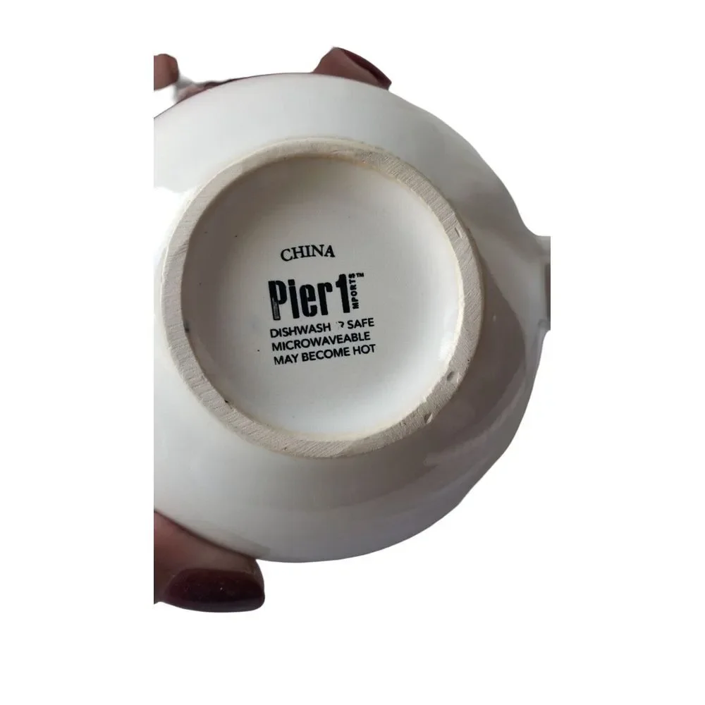 Pier One‎ 1 Stoneware Coffee/Tea Mug Blue Ombre Band 20 Oz